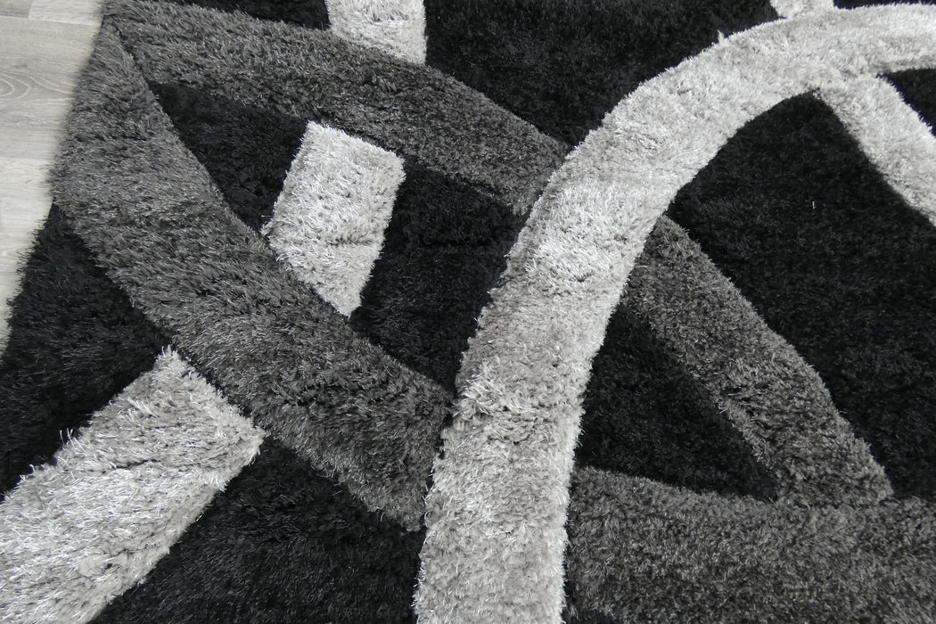 Orbit Modern Geometric Shag Pile California Rug - Rugs Direct