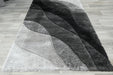 Abstract Wave Monochrome Shaggy California Rug- Rugs Direct 
