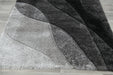Abstract Wave Monochrome Shaggy California Rug- Rugs Direct 