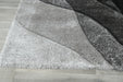 Abstract Wave Monochrome Shaggy California Rug- Rugs Direct 