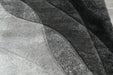 Abstract Wave Monochrome Shaggy California Rug- Rugs Direct 