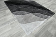 Abstract Wave Monochrome Shaggy California Rug- Rugs Direct 