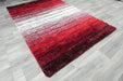 Modern Red & Grey Ombre Stripe Textured California Rug - Rugs Direct