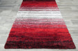 Modern Red & Grey Ombre Stripe Textured California Rug - Rugs Direct