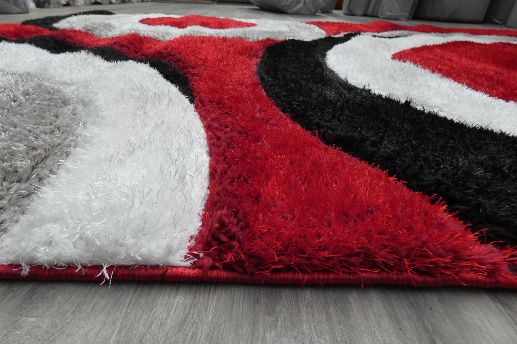 Modern Eclipse Abstract Rings California Shaggy Rug - Rugs Direct