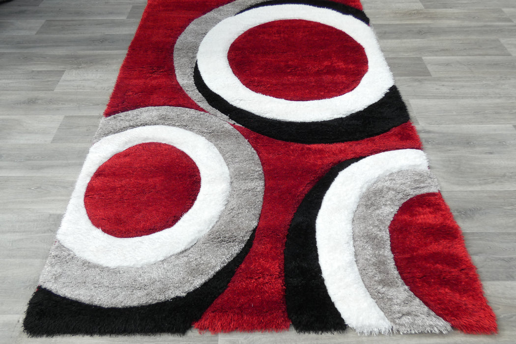 Modern Eclipse Abstract Rings California Shaggy Rug - Rugs Direct