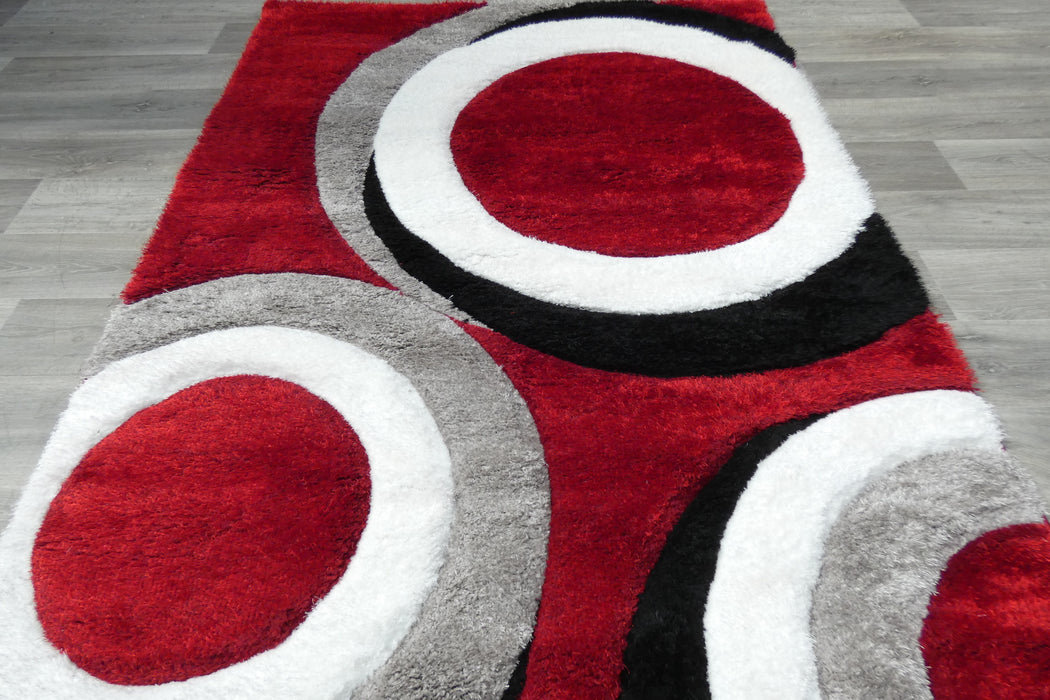 Modern Eclipse Abstract Rings California Shaggy Rug - Rugs Direct