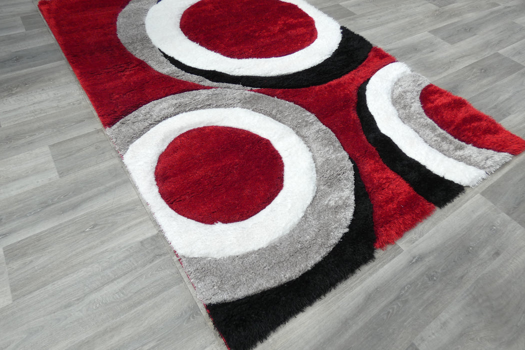 Modern Eclipse Abstract Rings California Shaggy Rug - Rugs Direct