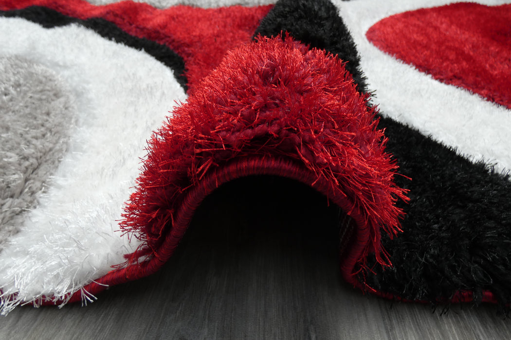 Modern Eclipse Abstract Rings California Shaggy Rug - Rugs Direct