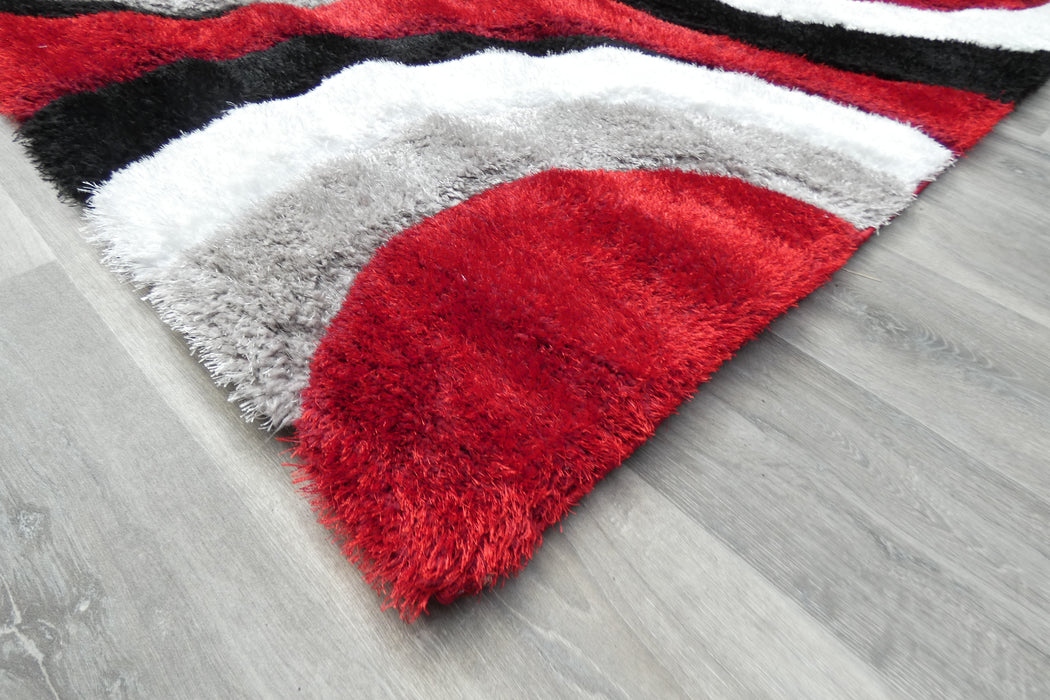 Modern Eclipse Abstract Rings California Shaggy Rug - Rugs Direct