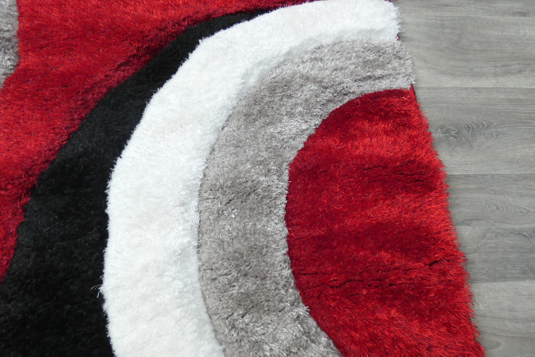Modern Eclipse Abstract Rings California Shaggy Rug - Rugs Direct