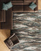 Modern Marbled Teal & Taupe Wave Abstract Argentum Rug Size: 160 x 230cm (63059-6646) - Rugs Direct