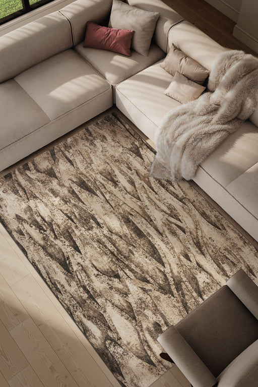 Abstract Earthy Beige Argentum Rug Size: 200 x 290cm (63074-9293) - Rugs Direct