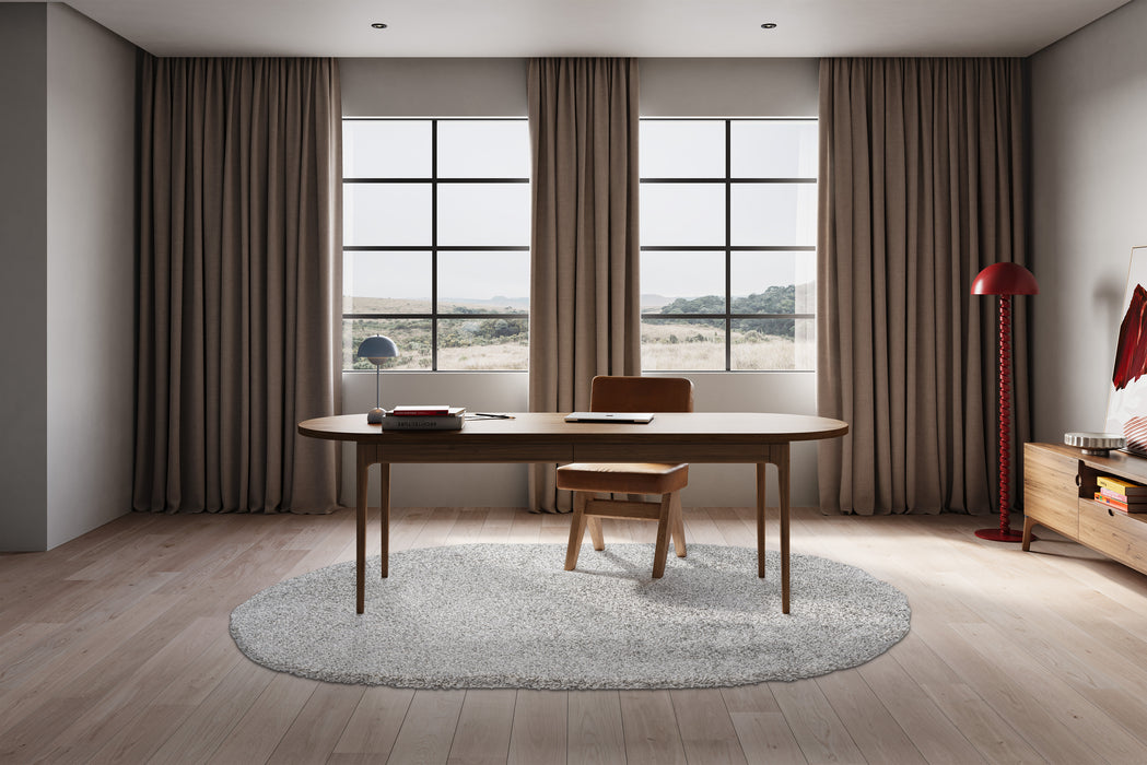 Twilight Pearl Silver Ivory Mix Shaggy Oval Rug (39001-6699) Size: 200 x 290cm - Rugs Direct