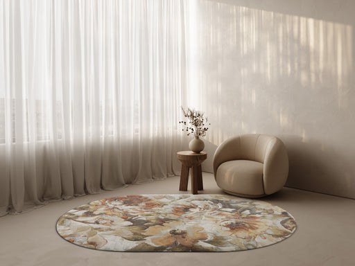 Floral Design Oval Argentum Rug (63421-4248) Size: 200 x290cm- Rugs Direct
