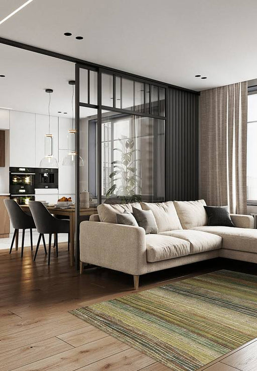 Modern Earthy Stripes Design Argentum Rug- Rugs Direct