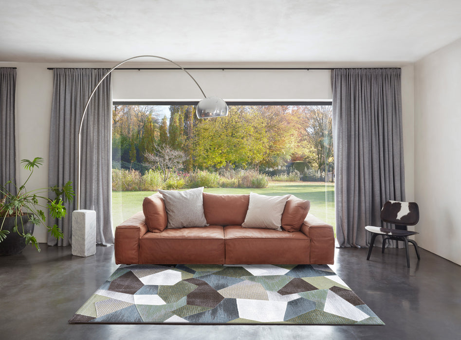 Abstract Geometric Design Argentum Rug- Rugs Direct