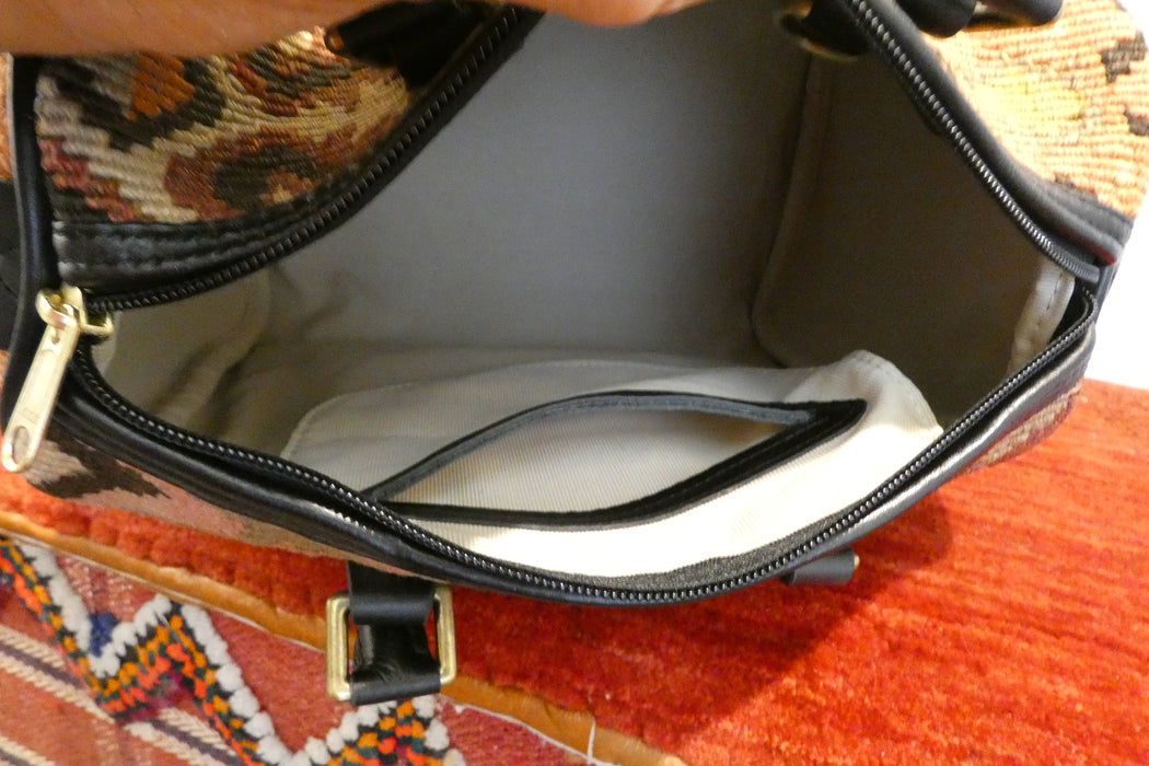 One-of-a-Kind Anatolian Kilim & Leather Shoulder Bag "Reyhan"- Rugs Direct 