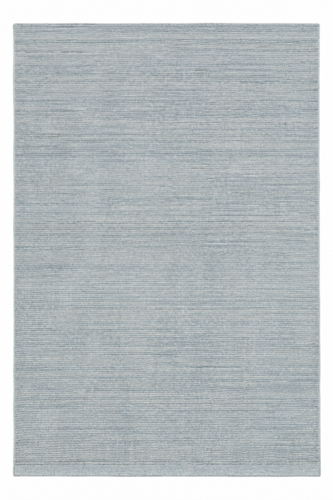 A rectangular area rug with a light blue-gray color and a fine horizontal textured pattern, shown flat against a white background.