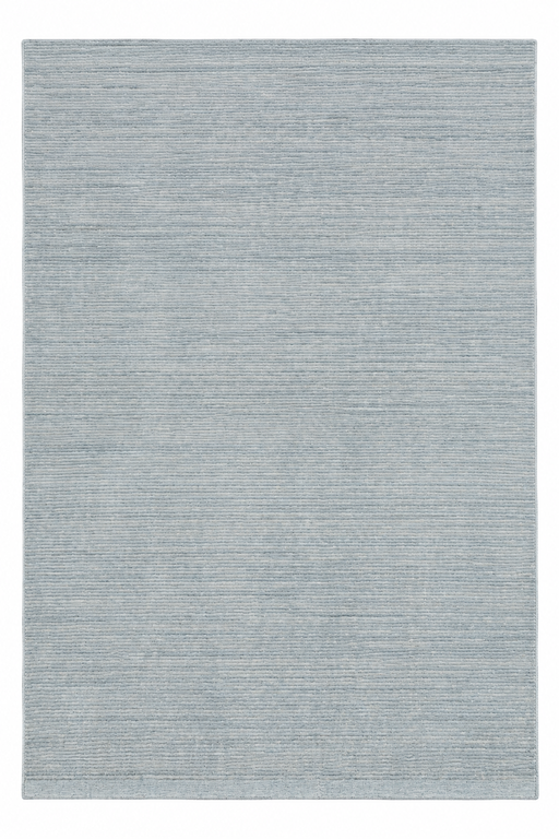 A rectangular area rug with a light blue-gray color and a fine horizontal textured pattern, shown flat against a white background.
