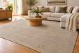 Ribbed Taupe – Handmade Wool & Viscose Rug- Rugs Direct 