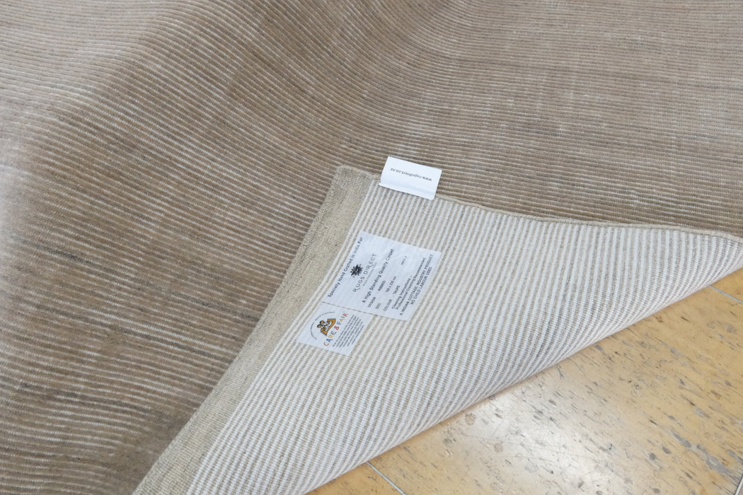 Ribbed Taupe – Handmade Wool & Viscose Rug- Rugs Direct 