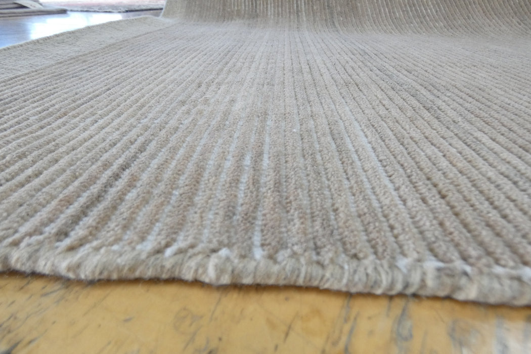 Ribbed Taupe – Handmade Wool & Viscose Rug- Rugs Direct 