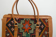 One-of-a-Kind Anatolian Kilim Leather Weekend Bag "Ronak"- Rugs Direct