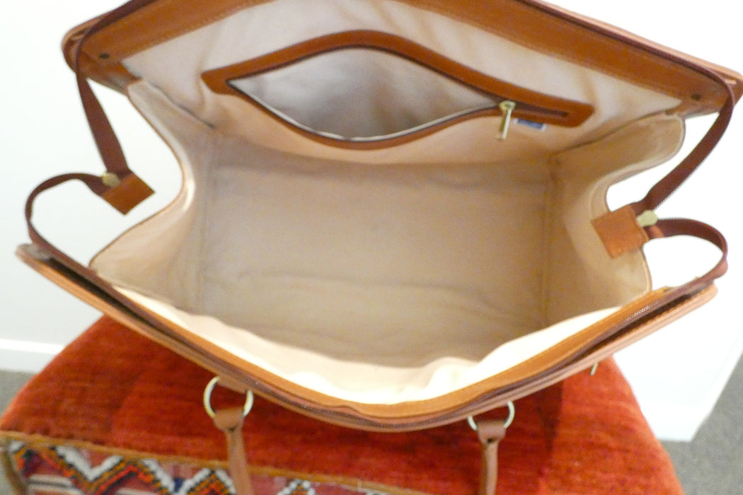 One-of-a-Kind Anatolian Kilim Leather Weekend Bag "Ronak"- Rugs Direct