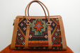 One-of-a-Kind Anatolian Kilim Leather Weekend Bag "Ronak"- Rugs Direct