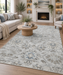Serenity Bloom – Soft Blue & Silver Floral Rug- Rugs Direct NZ