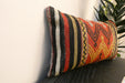 Handmade Turkish Kilim Cushion 30 x 50cm , Vintage Wool Lumbar Cushion with Insert , Organic Cotton Back- Rugs Direct New Zealand 