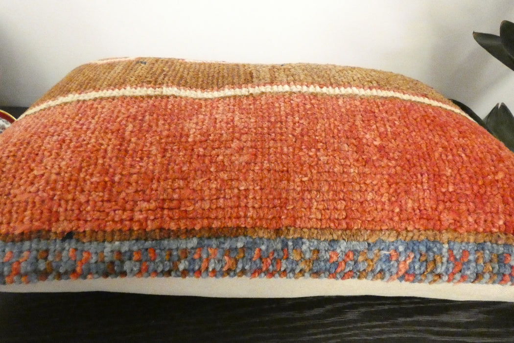 Handmade Anatolian Rug Cushion Cover with Insert 40 x 60cm | Vintage Turkish Wool Lumbar Pillow | Organic Cotton Back | Rugs Direct New Zealand 