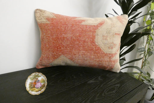 Handmade Anatolian Rug Cushion Cover with Insert 40 x 60cm | Vintage Turkish Wool Lumbar Pillow | Organic Cotton Back | Rugs Direct New Zealand 