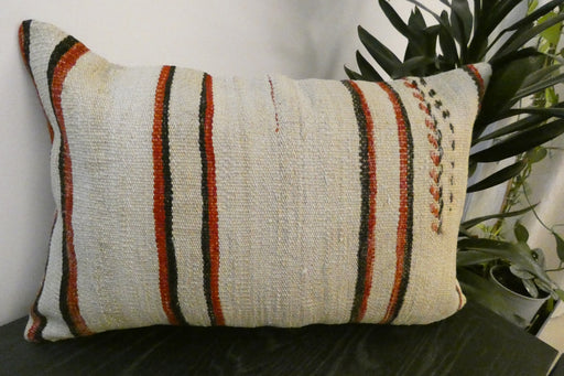 Handmade Anatolian Kilim Cushion Cover with Insert 40 x 60cm | Vintage Turkish Wool Lumbar Pillow | Organic Cotton Back |Rugs Direct New Zealand 