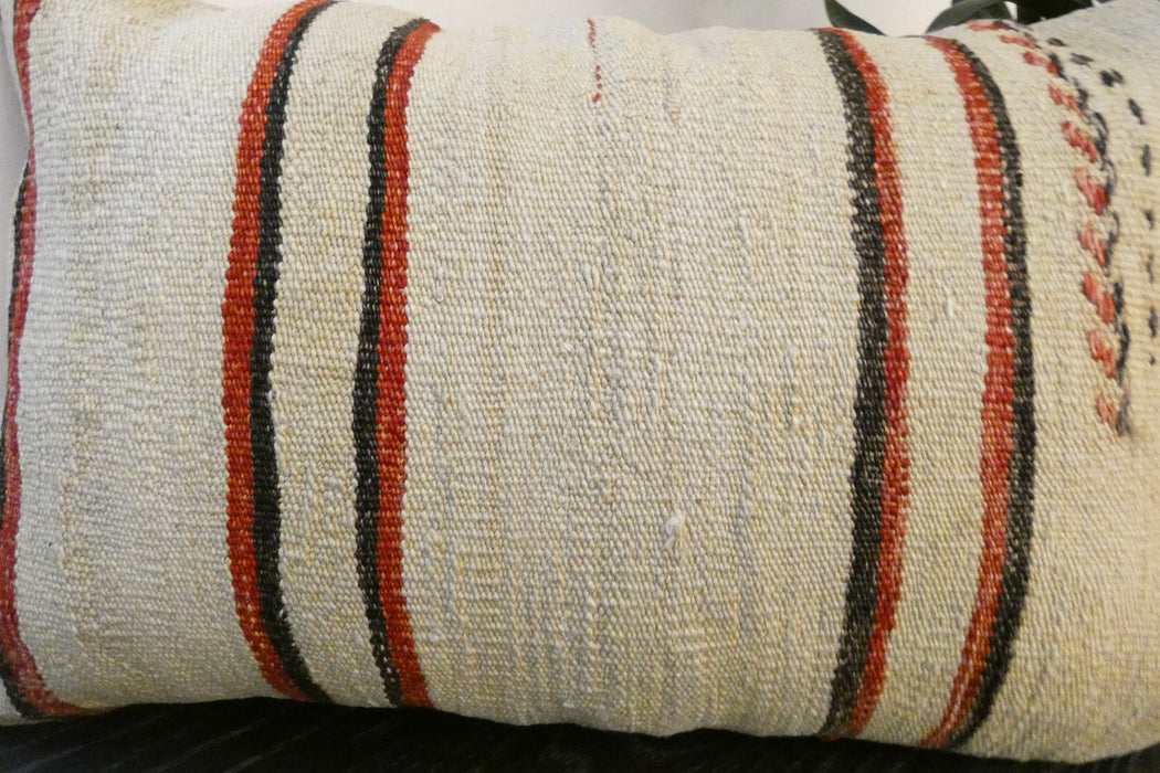 Handmade Anatolian Kilim Cushion Cover with Insert 40 x 60cm | Vintage Turkish Wool Lumbar Pillow | Organic Cotton Back |Rugs Direct New Zealand 