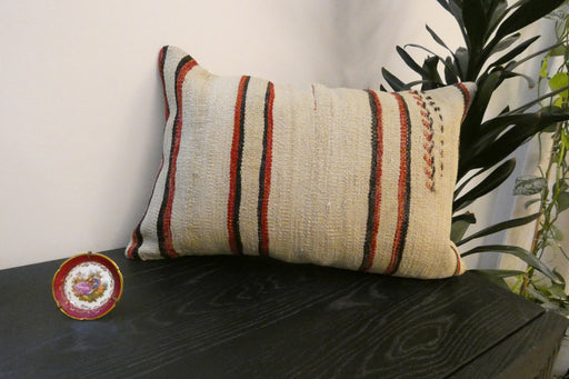 Handmade Anatolian Kilim Cushion Cover with Insert 40 x 60cm | Vintage Turkish Wool Lumbar Pillow | Organic Cotton Back |Rugs Direct New Zealand 