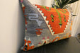 Handmade Anatolian Kilim Cushion Cover with Insert 40 x 60cm | Vintage Turkish Wool Lumbar Pillow | Organic Cotton Back - Rugs Direct New Zealand 