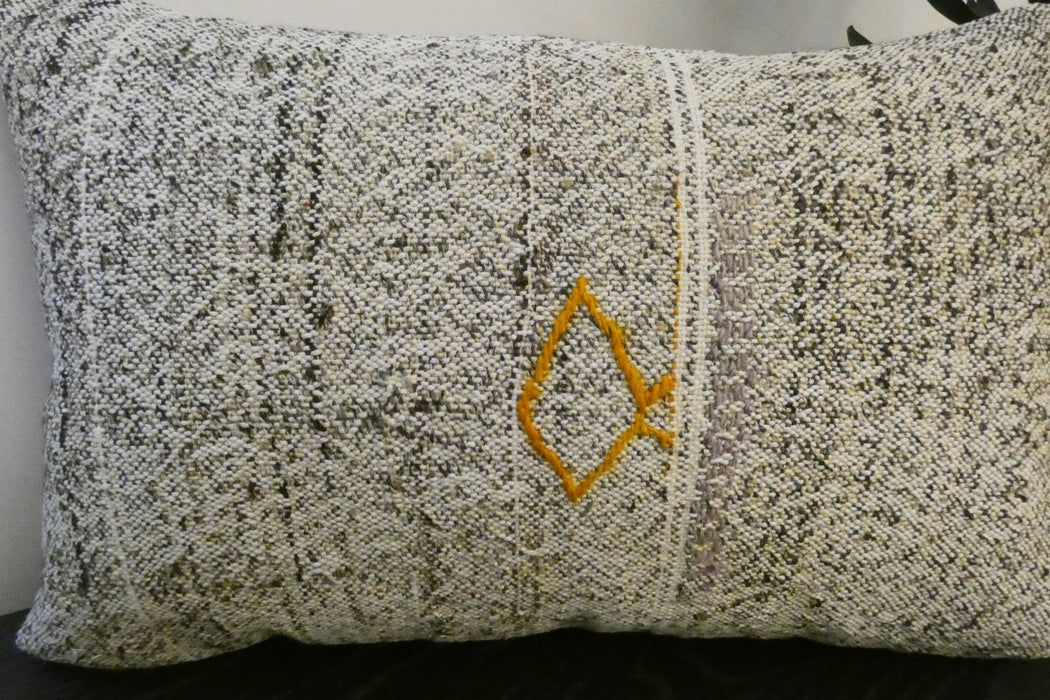 Handmade Anatolian Kilim Cushion Cover with Insert 40 x 60cm | Vintage Turkish Wool Lumbar Pillow | Organic Cotton Back - Rugs Direct New Zealand 