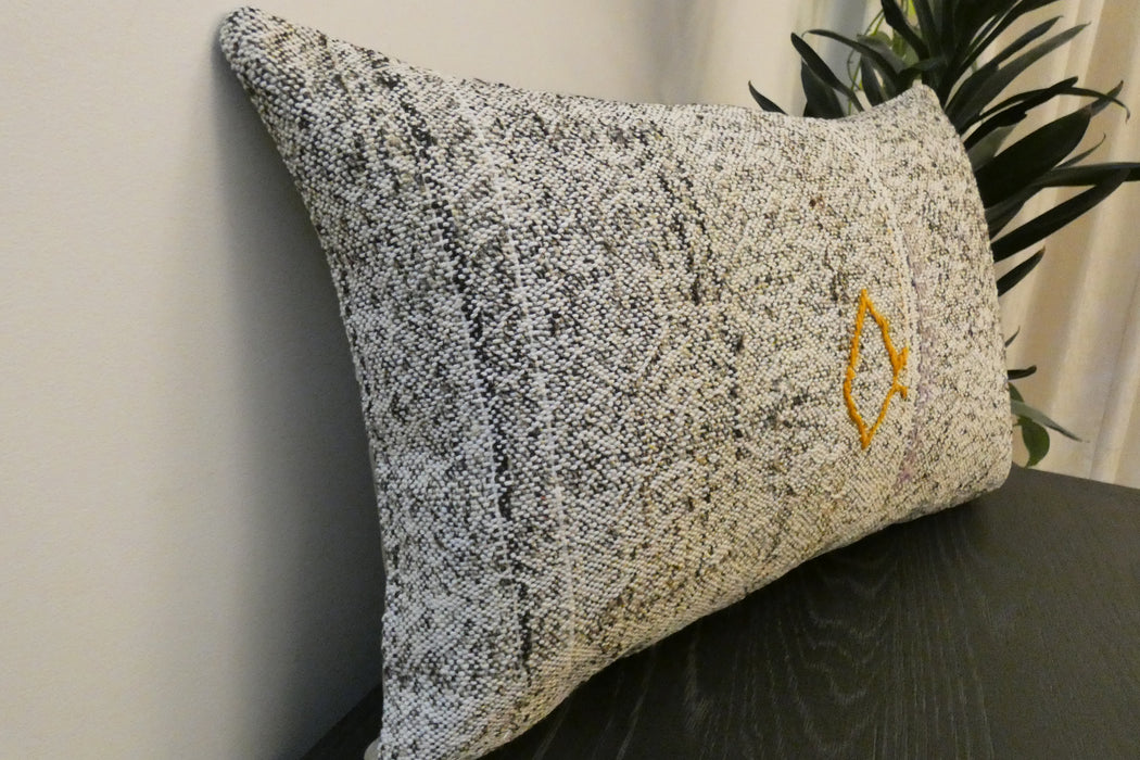 Handmade Anatolian Kilim Cushion Cover with Insert 40 x 60cm | Vintage Turkish Wool Lumbar Pillow | Organic Cotton Back - Rugs Direct New Zealand 