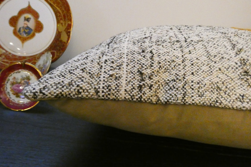 Handmade Anatolian Kilim Cushion Cover with Insert 40 x 60cm | Vintage Turkish Wool Lumbar Pillow | Organic Cotton Back - Rugs Direct New Zealand 