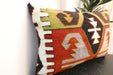 Handmade Anatolian Kilim Cushion Cover with Insert 40 x 60cm | Vintage Turkish Wool Lumbar Pillow | Organic Cotton Back - Rugs Direct New Zealand 