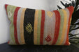 Handmade Anatolian Kilim Cushion Cover with Insert 40 x 60cm | Vintage Turkish Wool Lumbar Pillow | Organic Cotton Back - Rugs Direct New Zealand 
