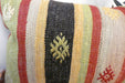 Handmade Anatolian Kilim Cushion Cover with Insert 40 x 60cm | Vintage Turkish Wool Lumbar Pillow | Organic Cotton Back - Rugs Direct New Zealand 
