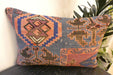 Handmade Anatolian Kilim Cushion Cover with Insert 40 x 60cm | Vintage Turkish Wool Lumbar Pillow | Organic Cotton Back - Rugs Direct New Zealand 