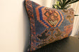 Handmade Anatolian Kilim Cushion Cover with Insert 40 x 60cm | Vintage Turkish Wool Lumbar Pillow | Organic Cotton Back - Rugs Direct New Zealand 
