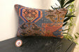 Handmade Anatolian Kilim Cushion Cover with Insert 40 x 60cm | Vintage Turkish Wool Lumbar Pillow | Organic Cotton Back - Rugs Direct New Zealand 