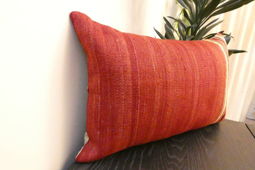 Handmade Anatolian Kilim Cushion Cover with Insert 40 x 60cm | Vintage Turkish Wool Lumbar Pillow | Organic Cotton Back - Rugs Direct New Zealand 