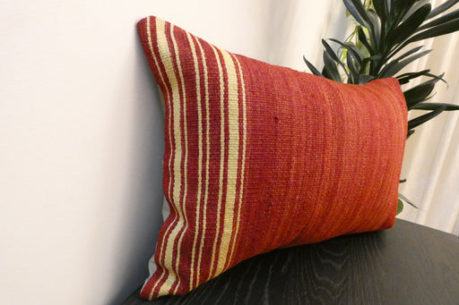 Handmade Anatolian Kilim Cushion Cover with Insert 40 x 60cm | Vintage Turkish Wool Lumbar Pillow | Organic Cotton Back - Rugs Direct New Zealand 