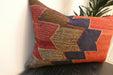 Handmade Anatolian Kilim Cushion Cover with Insert 40 x 60cm | Vintage Turkish Wool Lumbar Pillow | Organic Cotton Back - Rugs Direct New Zealand 